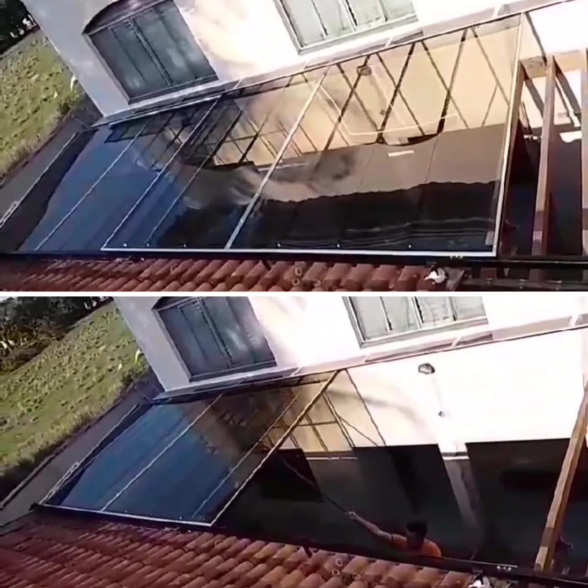 Cobertura Retrátil Policarbonato/Telha/Vidro em Diadema SP — Cobertura em quintal residencial coberto